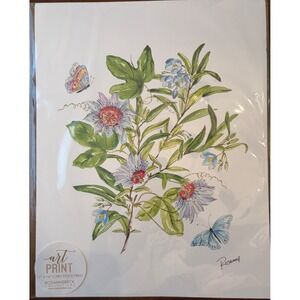 Rosannebeck Collections Passion Flower Butterfly Art Print 11x14 Card Stock NEW